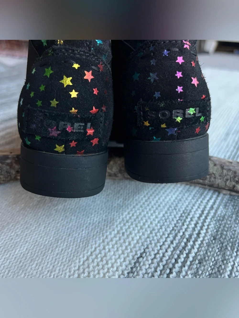 Sorel Emelie Chelsea Girls Black Suede Booties